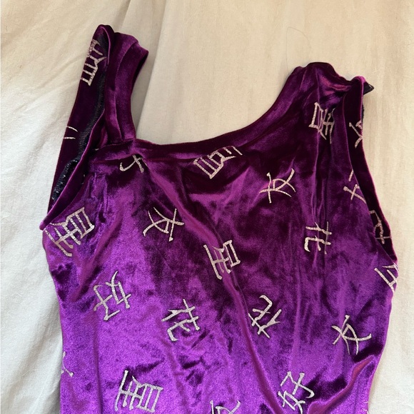 purple velour gymnastics leotard - Picture 8 of 9